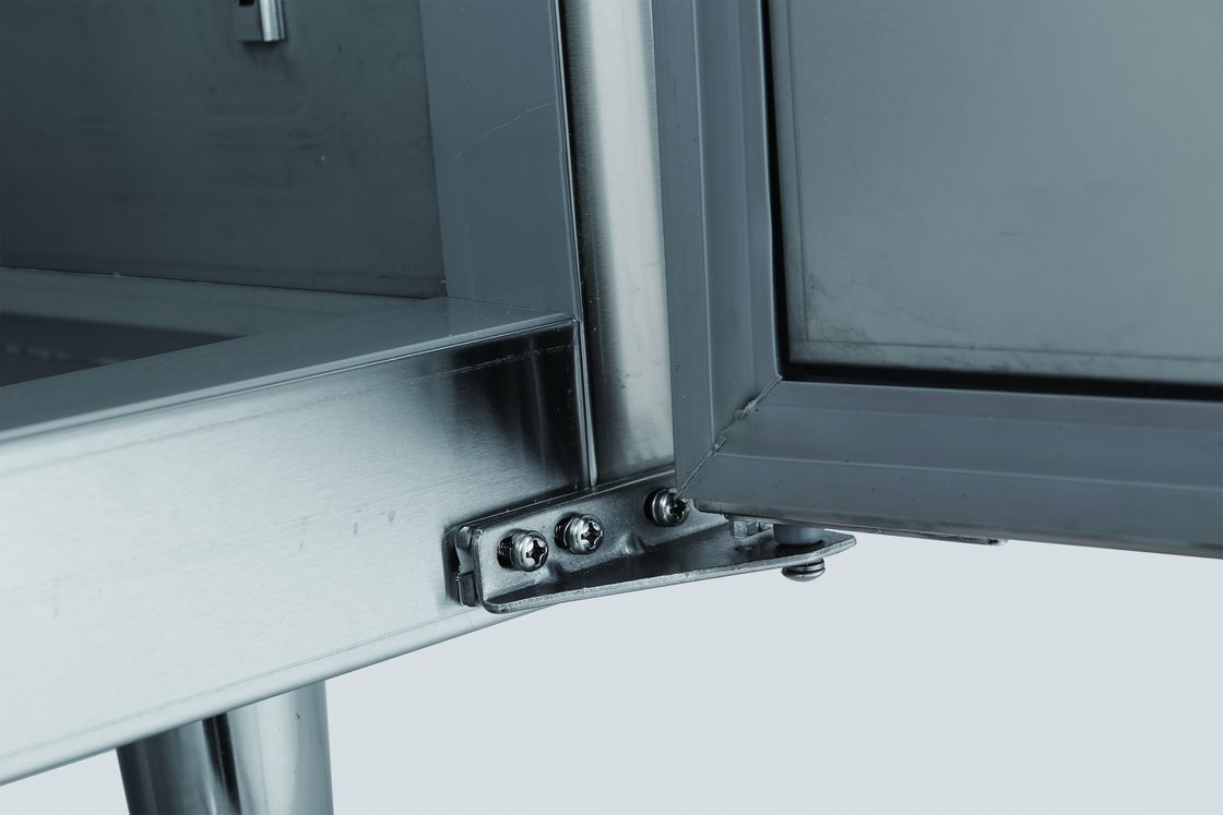 Congelador profundo de descongelación automática Refrigerador comercial 2 puertas Refrigerador vertical de acero inoxidable para hotel