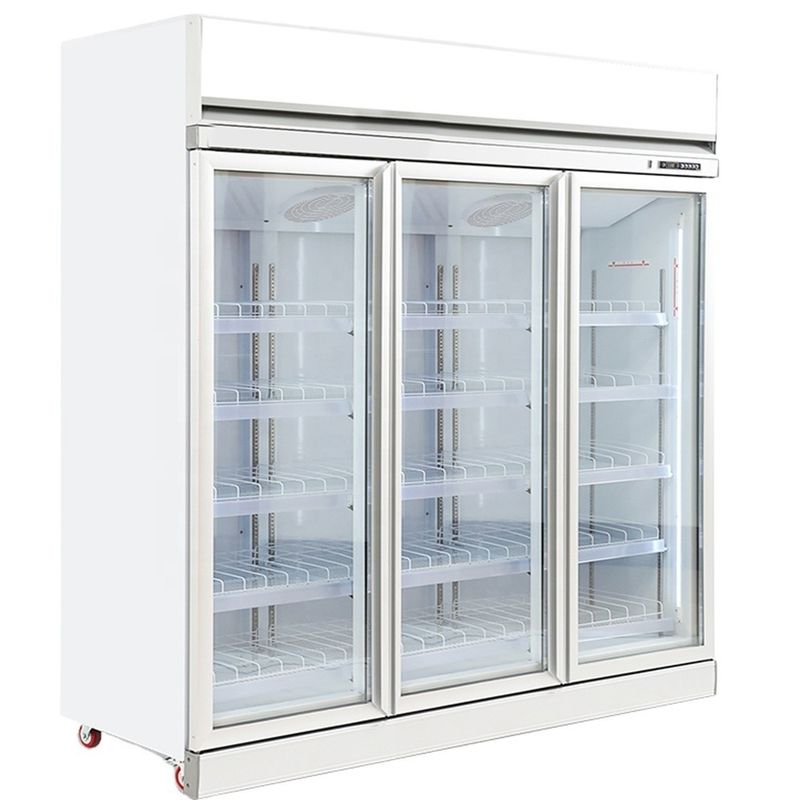 Exhibidor de puerta de vidrio comercial, vitrina para bebidas, refrigerador comercial, congeladores de exhibición