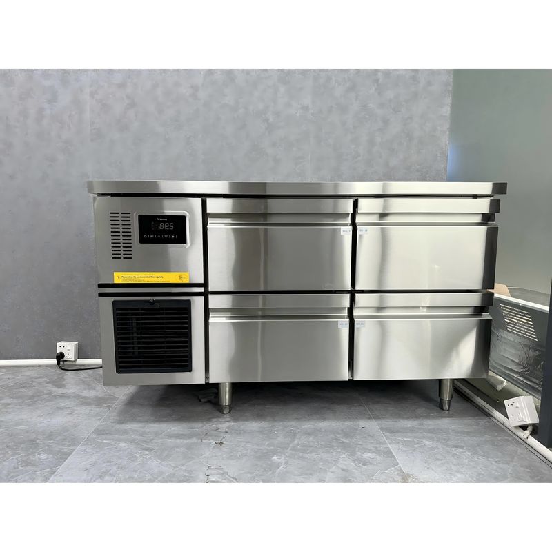 Congelador de cajones 201/304, mesa de trabajo, encimera, refrigerador, gabinete comercial de acero inoxidable, enfriador
