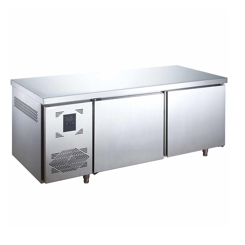 Mesa frigorífica de acero inoxidable para pizza y pasteles
