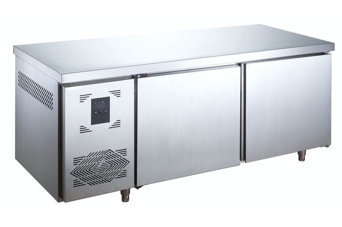 Mesa frigorífica de acero inoxidable para pizza y pasteles