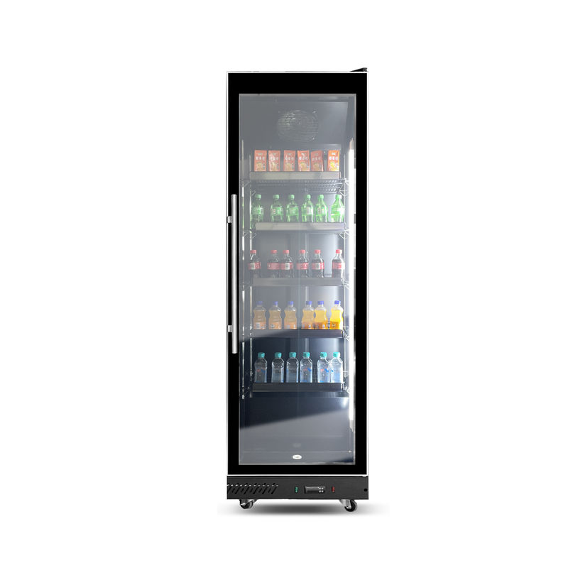 560L Comercial Single Luxury Glass Door Beverage Display Cabinet Unidad de refrigeración del supermercado Unidad de refrigeración del refrigerador del refrigerador de aire