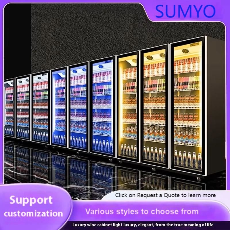 560L Comercial Single Luxury Glass Door Beverage Display Cabinet Unidad de refrigeración del supermercado Unidad de refrigeración del refrigerador del refrigerador de aire